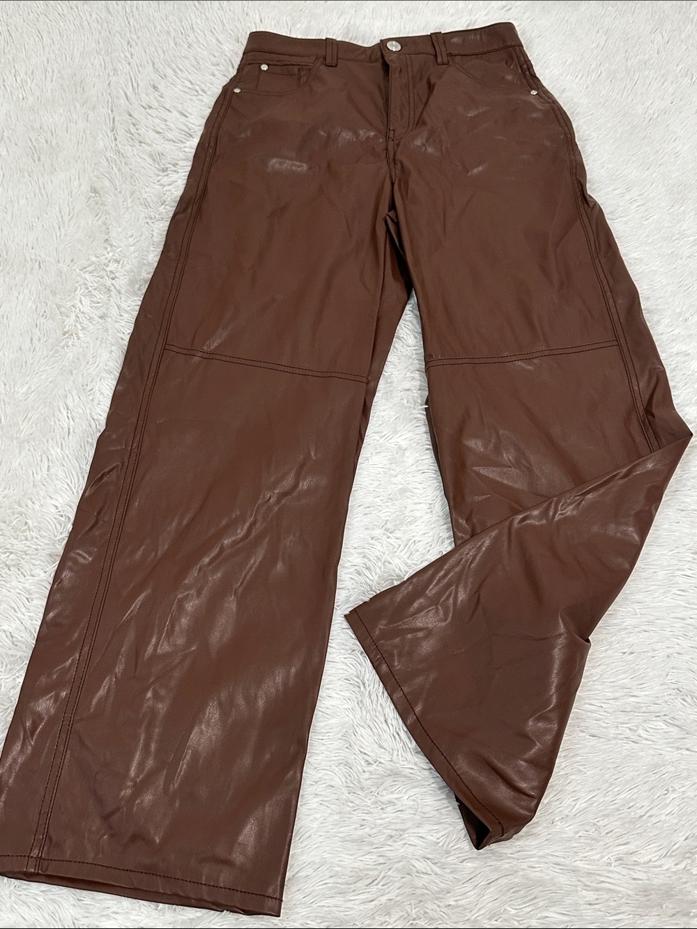 🧁 NWT Bershka Wide Leg Faux Leather Pants